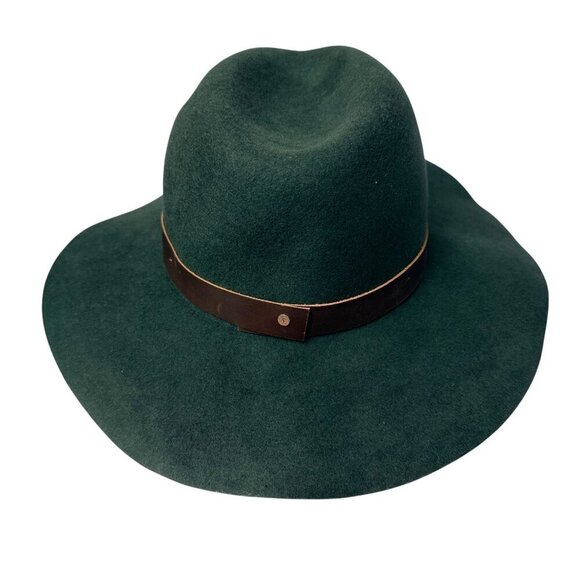 Wyeth Rancher Hat Hunter Green 100 % Wool Womens Fedora Felt One Size - Picture 6 of 13